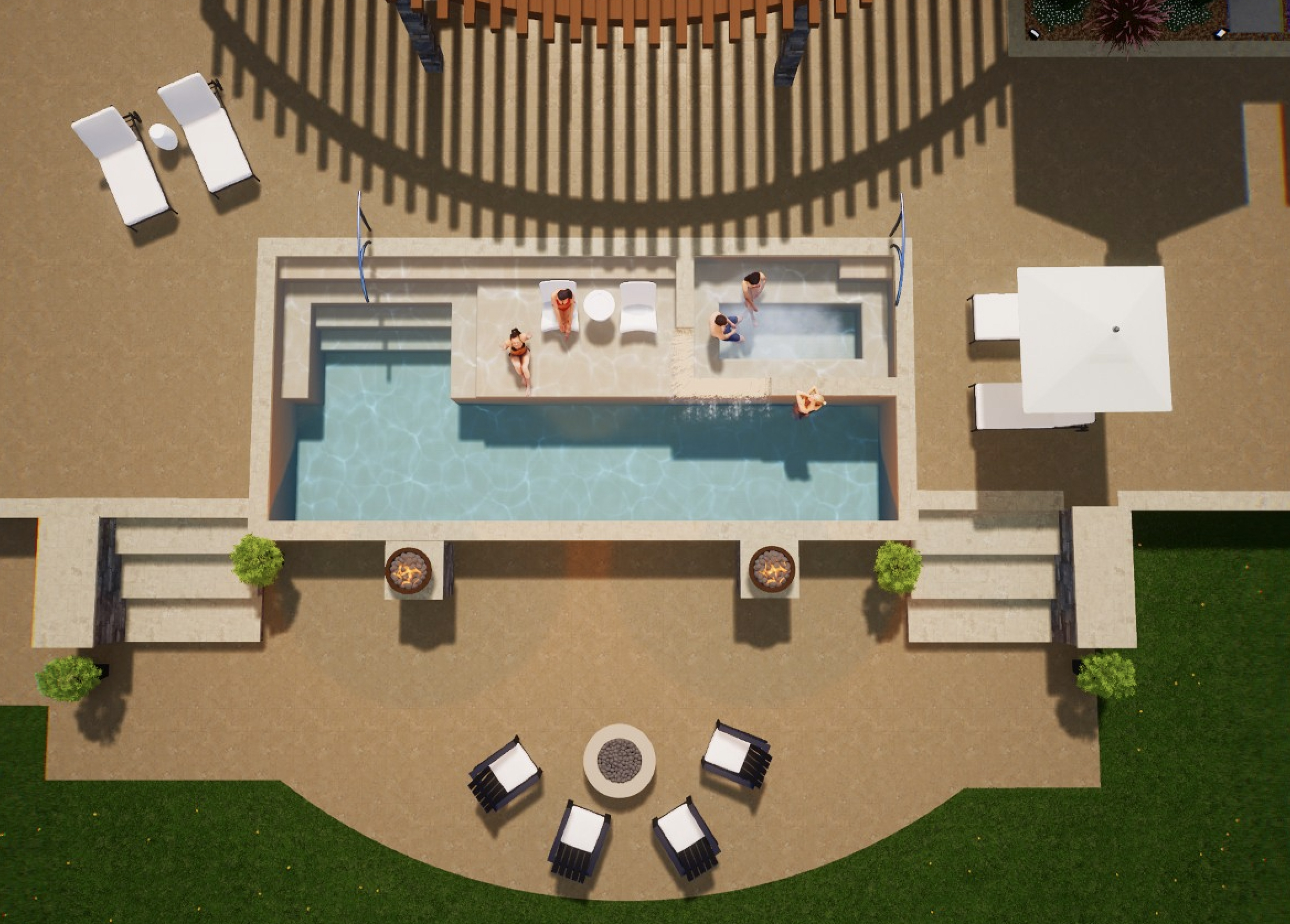 thursdaypools mackdaddy pool aerial with water people